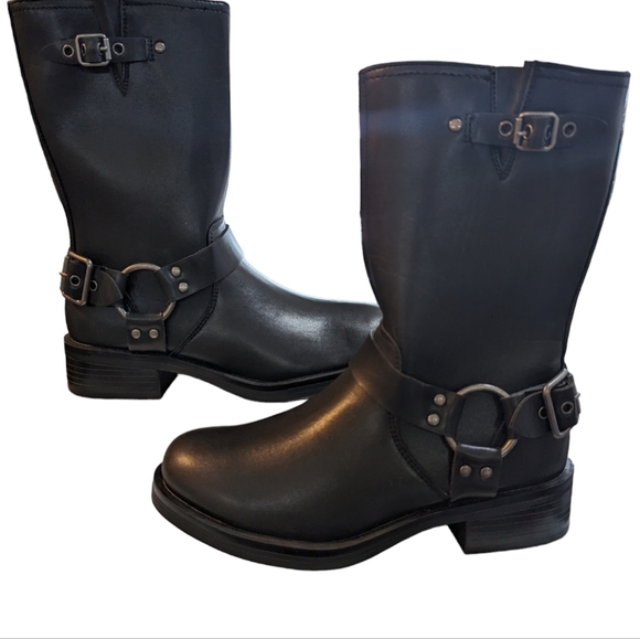 Steve Madden Kids Beckky Black Motorcycle Boot...Size 3 - Picture 7 of 12